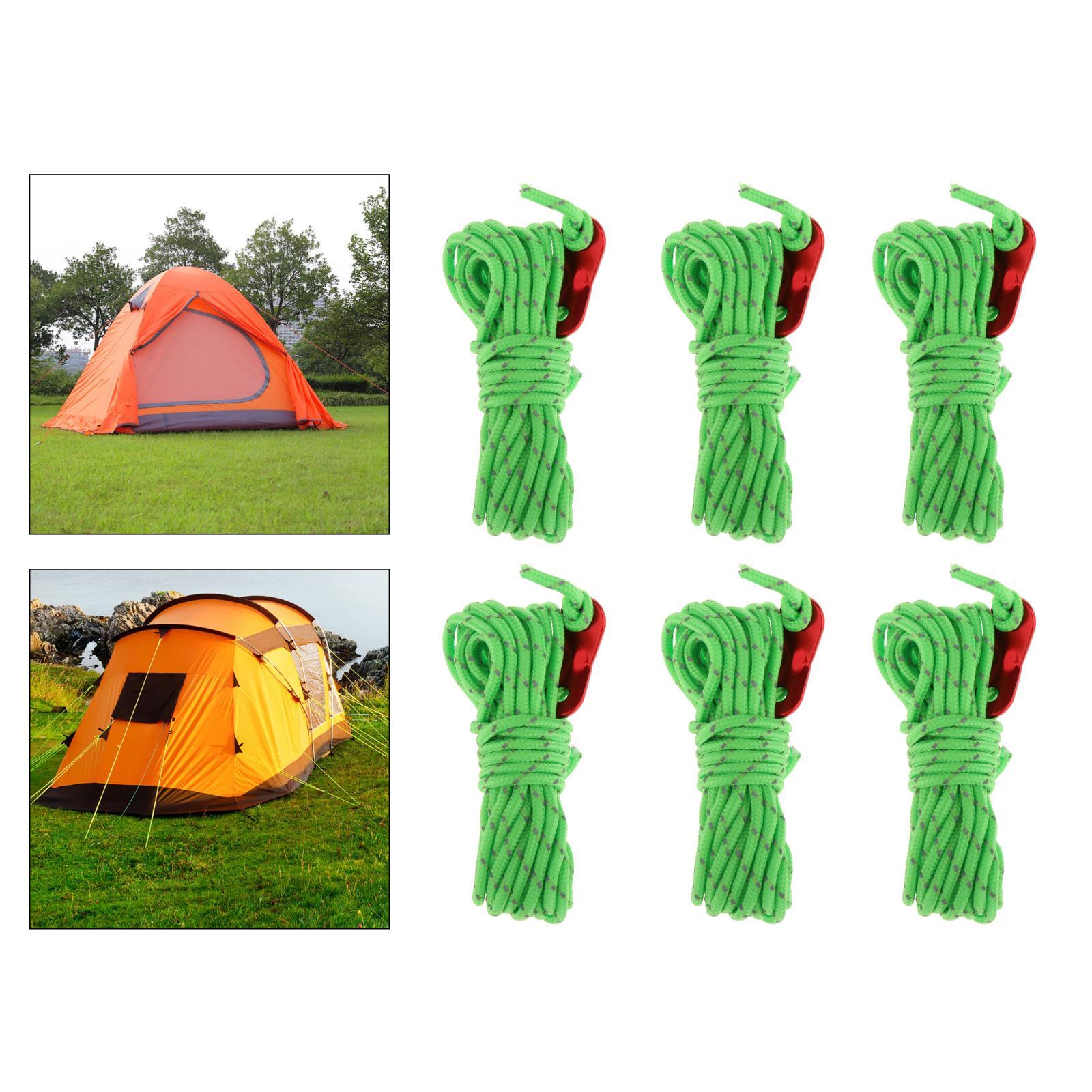 Cheap Goat Tents 4mm Credits Tent Rope Reflective with 2  Clamp,  Light Tent String for Camping Hiking Backpack   